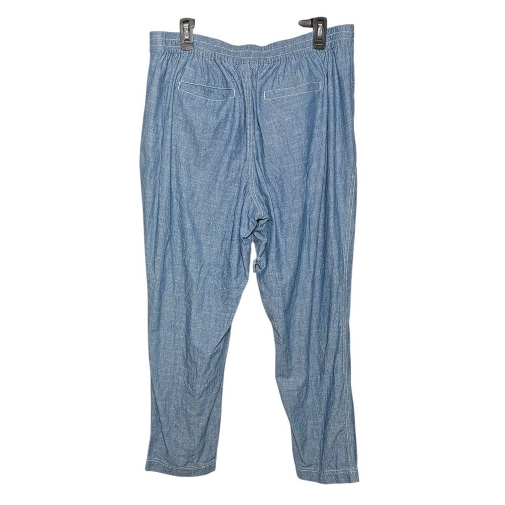 J. Crew 100% Cotton‎ Pull On Drawstring Pant Size L Tall Coastal Beachy Boho - Picture 2 of 4